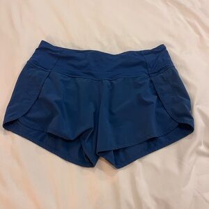 Lululemon Athletica Blue Athletic Speed up Shorts 4" inseam